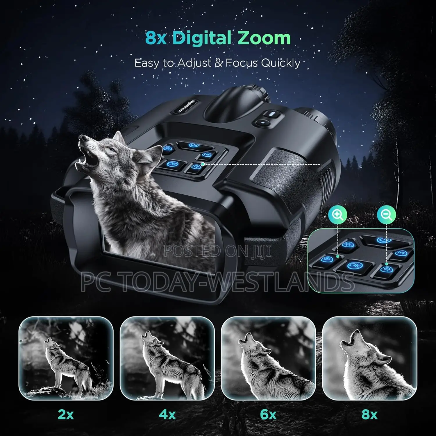 Night Vision Goggles 2000 Feet Infrared Binoculars + 64gb
