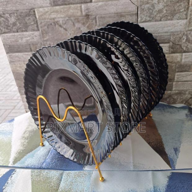 Black Opal 10.5" Dinner Plates – Set of 6 Ceramic - main view