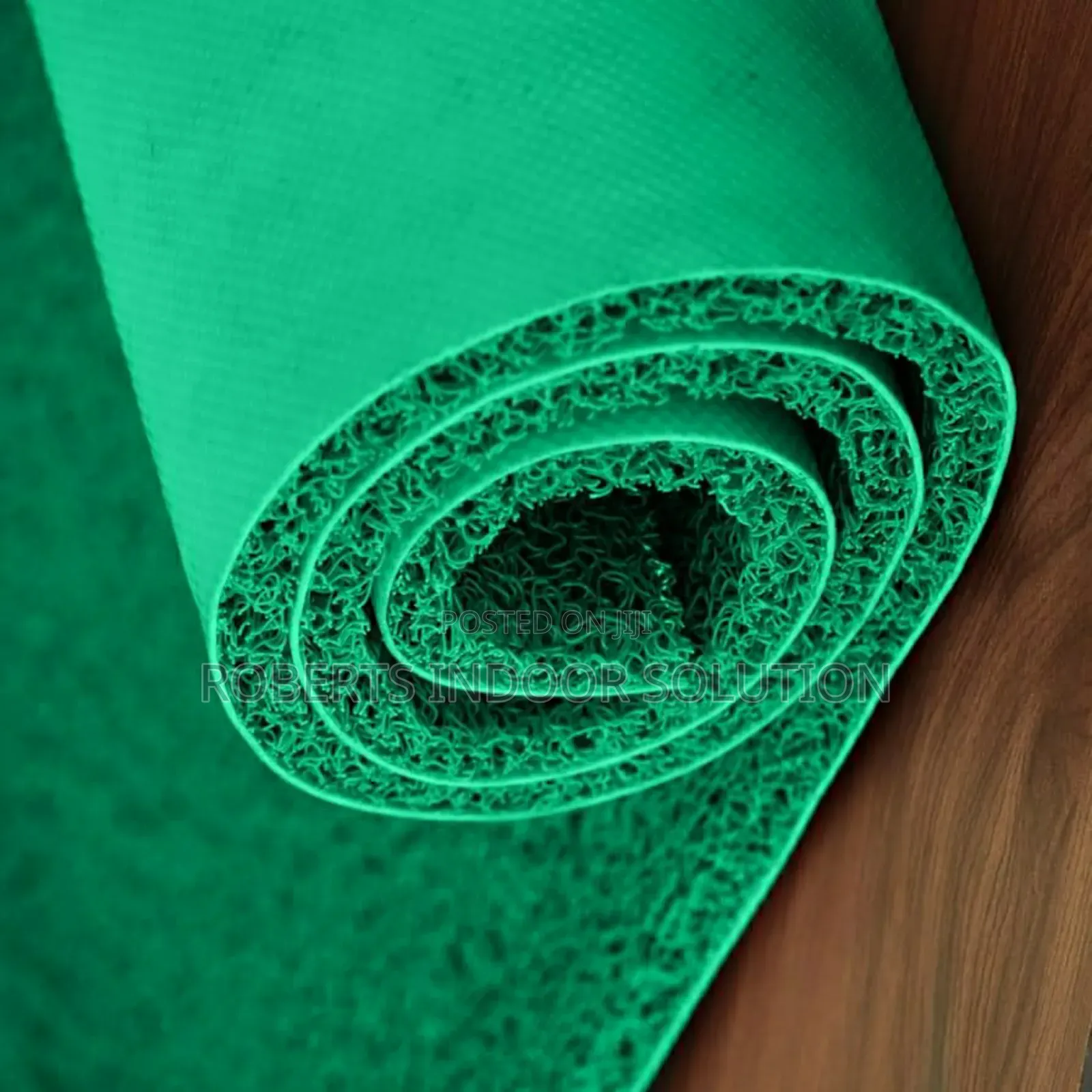 Heavy-Duty Green PVC Coil Mat,1.2m Wide | for Busy Entrances