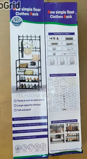 Nunix Yh6605-80-S Multifunctional Cloth and 5 Tier Shoe Rack