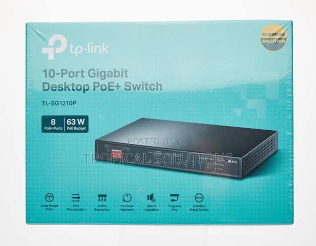 Tp-Link 10-Port Gigabit Desktop Switch (8-Port Poe) Sg1210p
