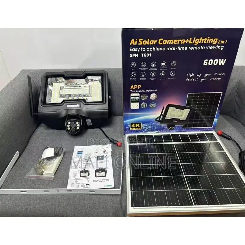 Solar-powered Led Street Flood Light With 4g Cctv Camera
