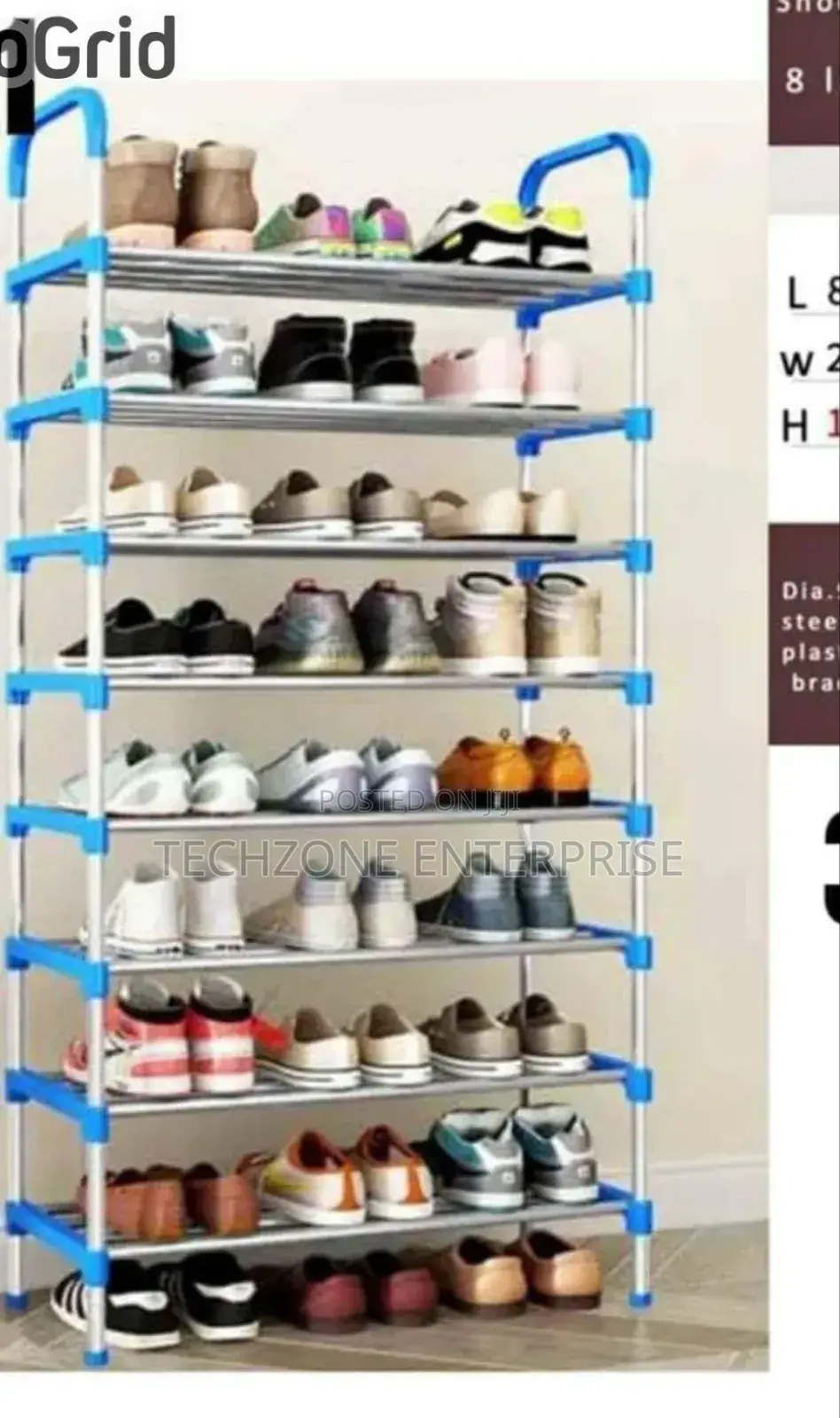 Executive Adjustable Portable 8 Layer Shoe Rack
