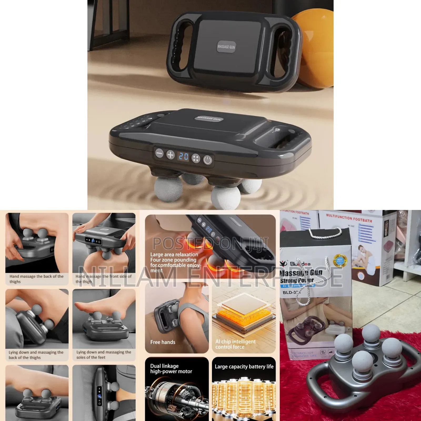 Powerful Four Heads Deep Tissue Massager*
