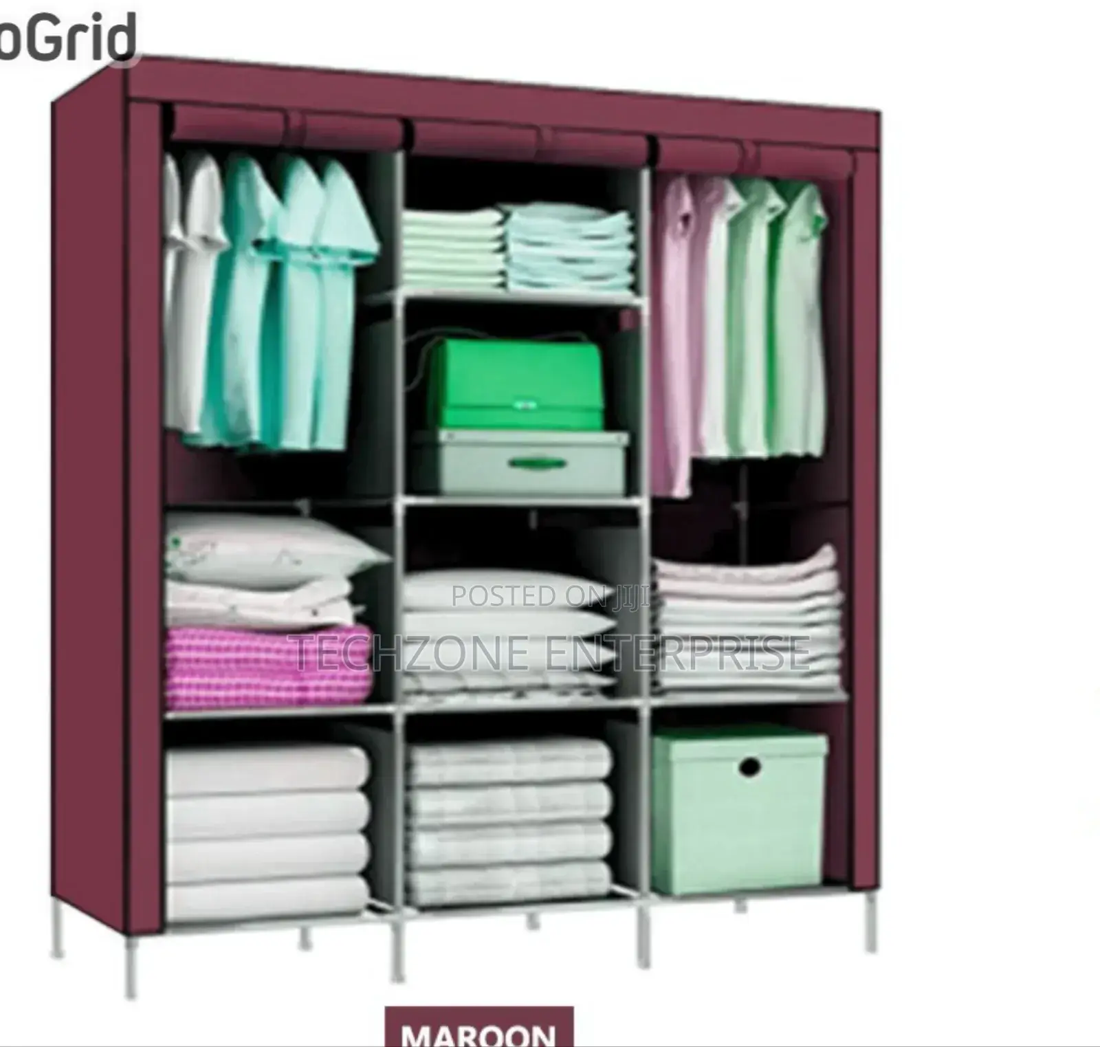 Wardrobe - Nunix 88130 3 Column Metallic Wardrobe