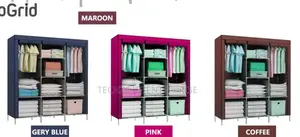 Portable Nunix 88130 3 Column Metallic Wardrobe,