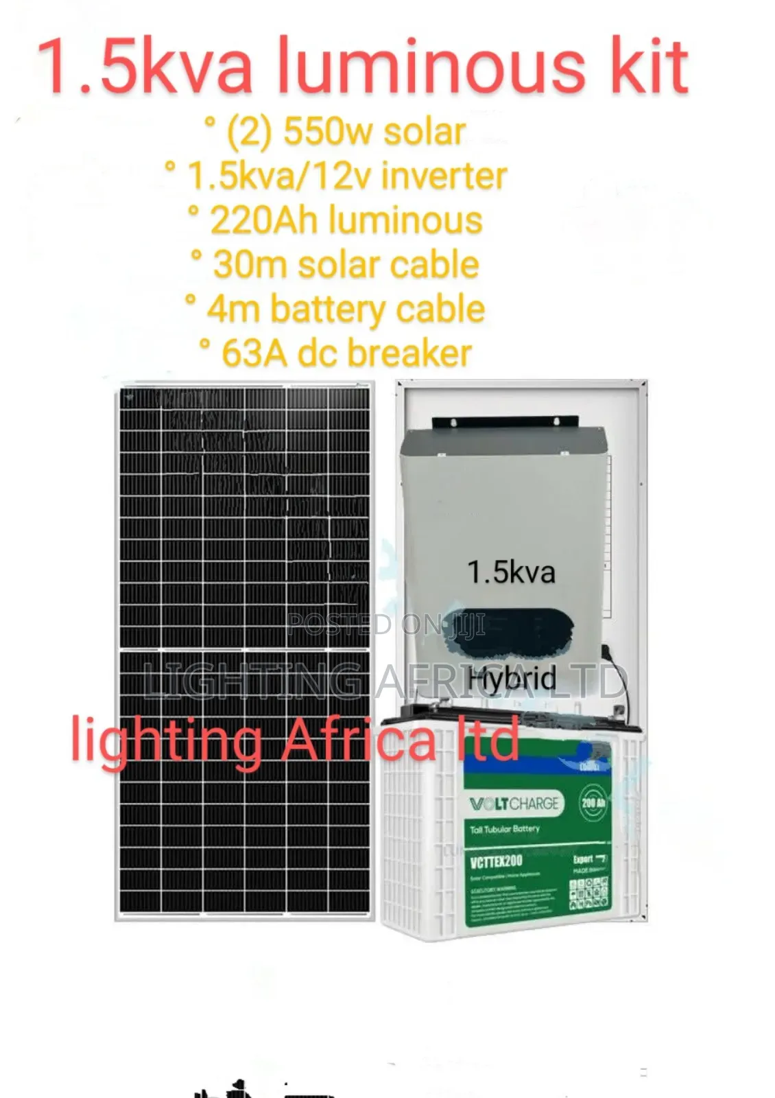 1.5kva System and 220ah Luminous Battery