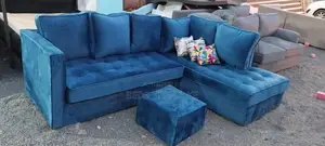 Classy 6 Seater Chester L Seat Sofa With a Puff