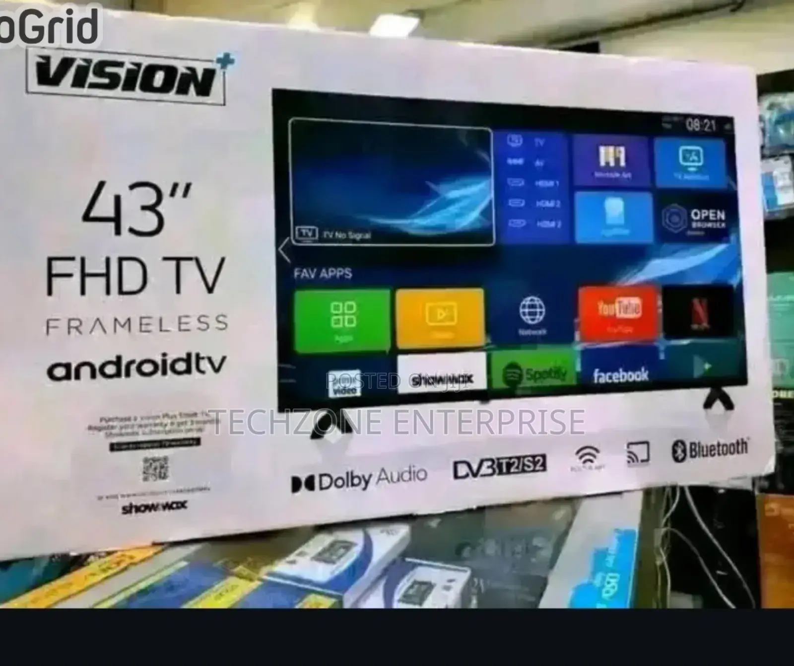 Vision Plus 43′′ Smart Android FHD 1080p Tv Dolby Audio
