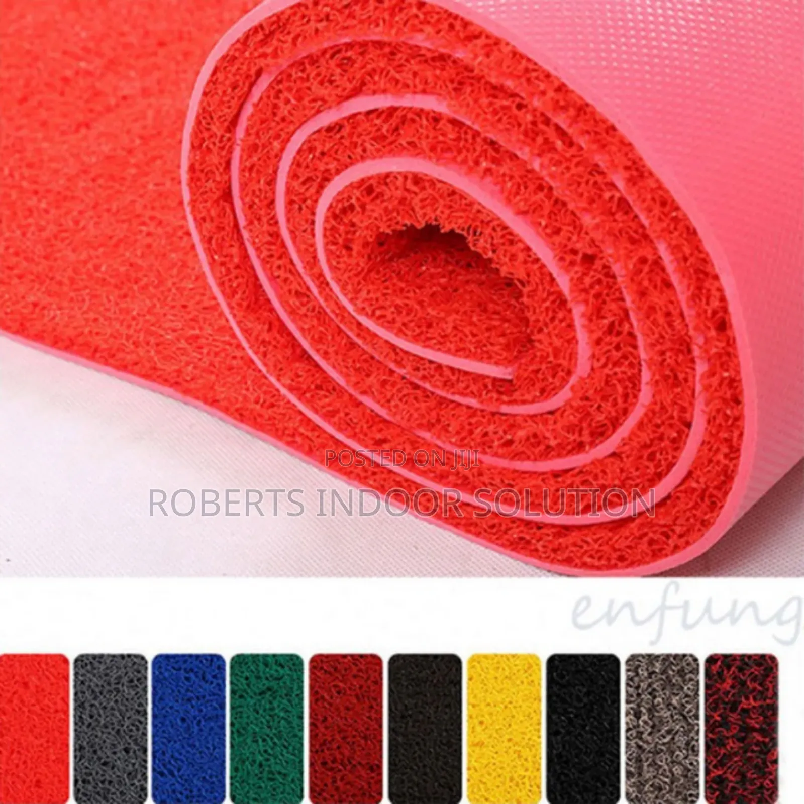 Bright Red PVC Shopfront Mat , Clean Slip-Resistant