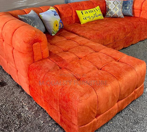Orange 6seater Sofa With Corners