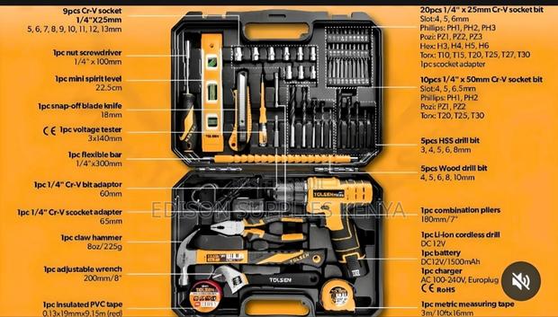 Cordless Drill Tool Sets Tolsen 65pcs Household Tools Set Drills - thumbnail 11