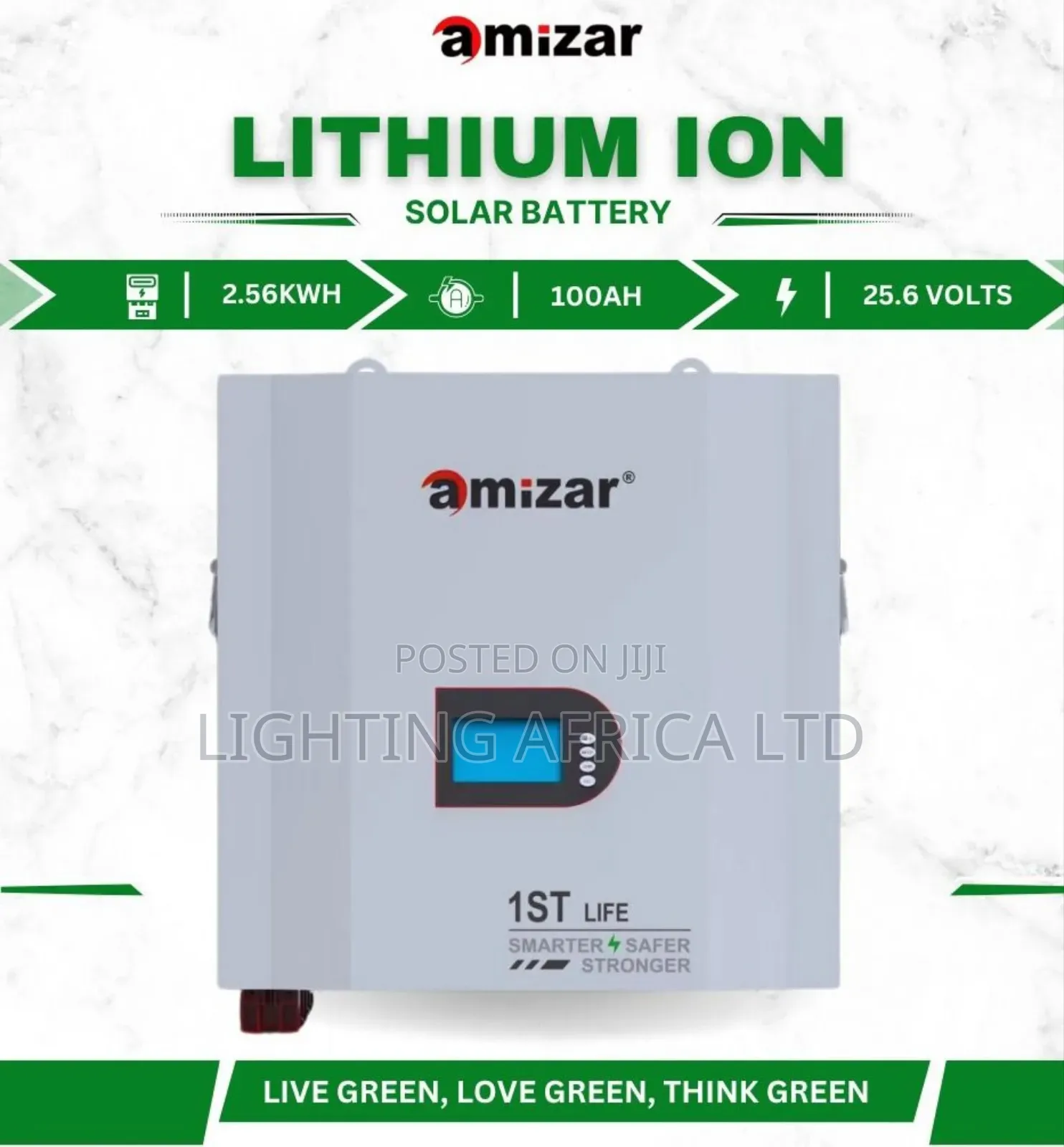 2.56kwh /24v (100ah) Amizar Lithium Ion Battery 6000 Cycle