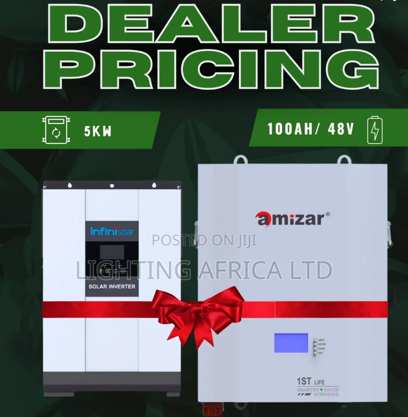 5kw - 48v Hybrid Inverter 100ah (5.1kwh) Lithium Battery
