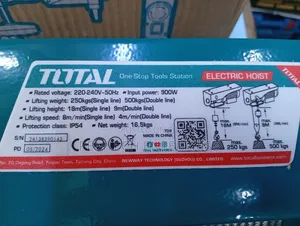 Total Tlh1952 Electric Hoist Lifting Capacity of 250/500kg.