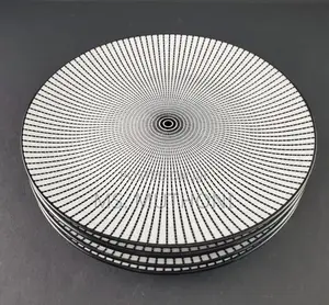 10.5 Ceramic Dinner Plate With Black Stripped Print*