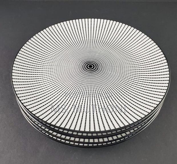 10.5 Ceramic Dinner Plate With Black Stripped Print* - main view