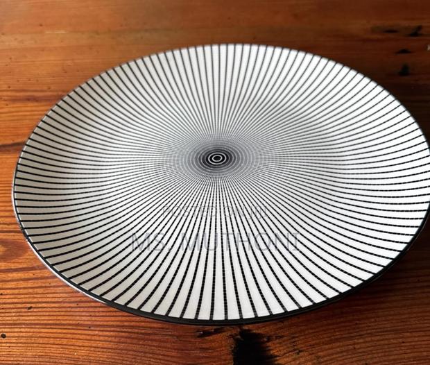 10.5 Ceramic Dinner Plate With Black Stripped Print* - thumbnail 3