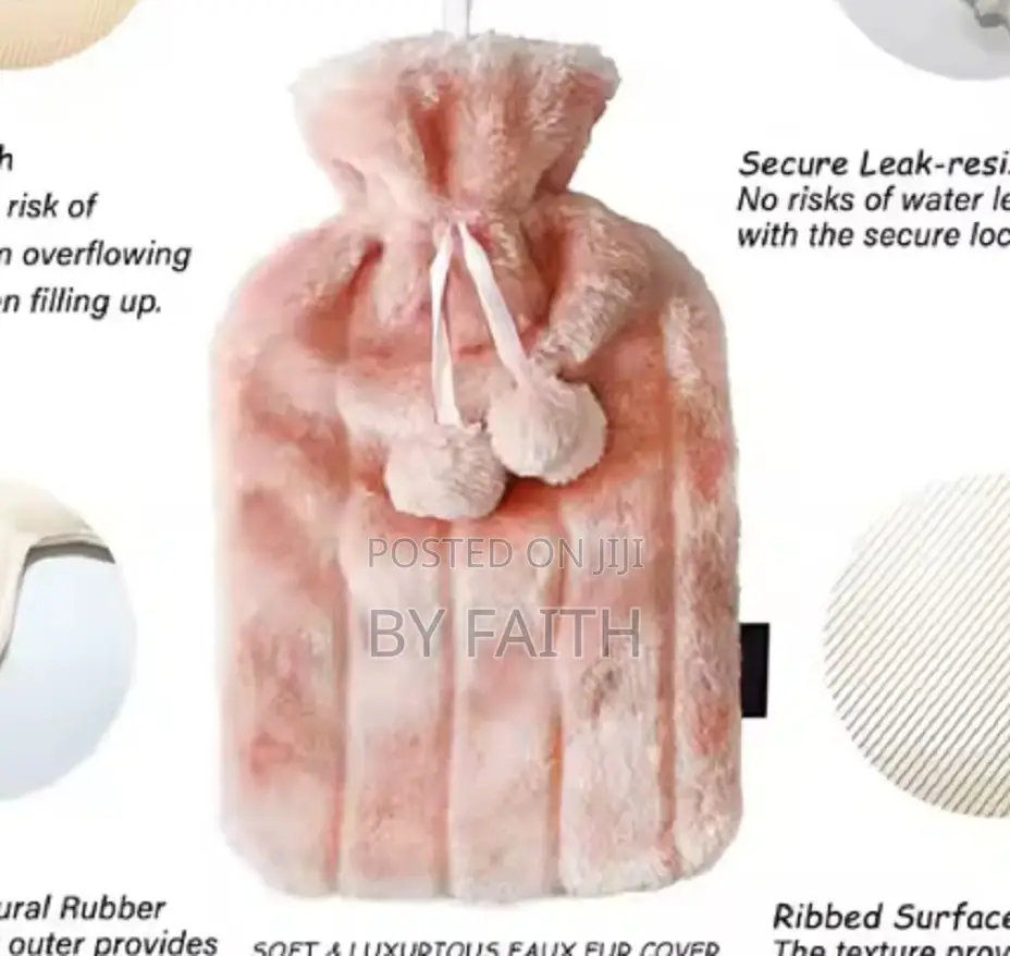 Cosy Faux Fur Pom Pom Hot Water Bottle