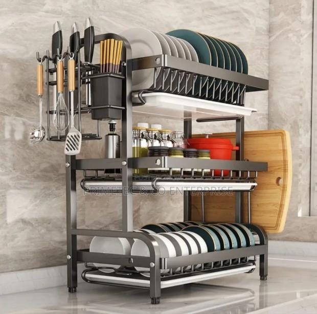 3 Tier High Quality Carbon Steel Dish Rack - main view