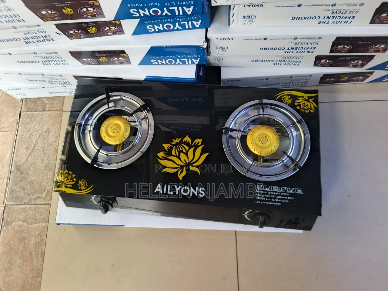 Ailyons Table Top 2 Burner Infrared Gas Cooker