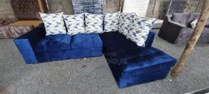 Blue 6 Seater Chester L Seat With Pillows