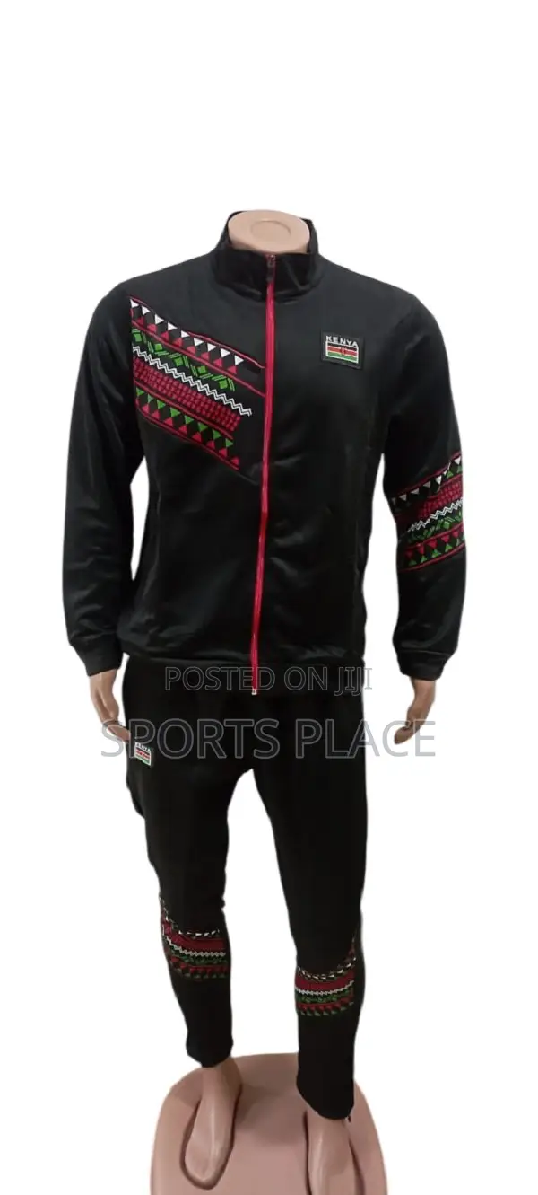 Kenya Tracksuits for Men and Women - Black Team Kenya Tracks