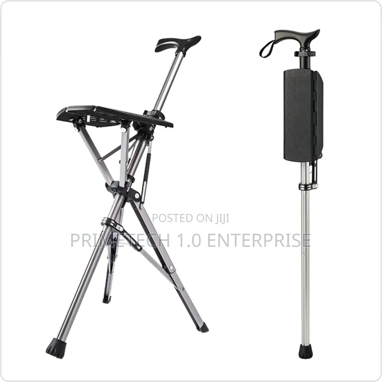 Elderly Walking Stick With Folding Stool