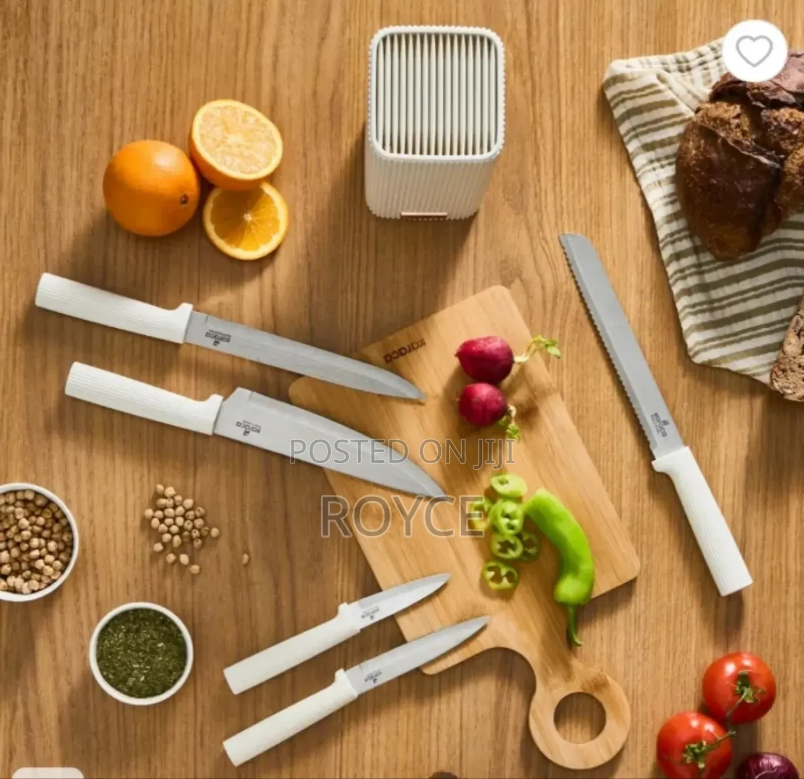 5pc Knife Set With Holder