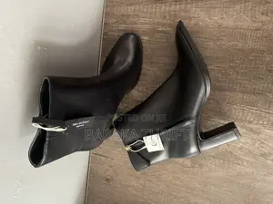 Insolia Leather Block Heel Ankle Boots (Uk Size 5)