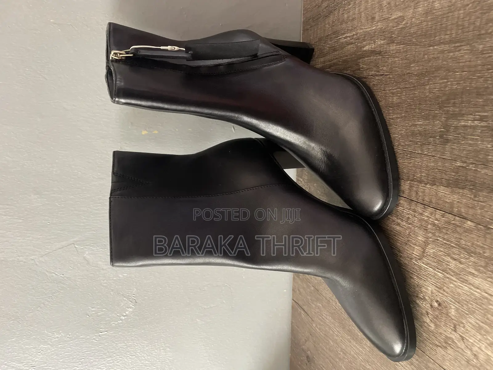 Insolia Leather Block Heel Ankle Boots (Uk Size 5)