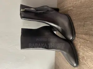 Insolia Leather Block Heel Ankle Boots (Uk Size 5)
