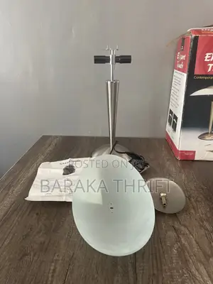 Elegant Touch Vintage Table Lamp With Glass Shade And Chrome