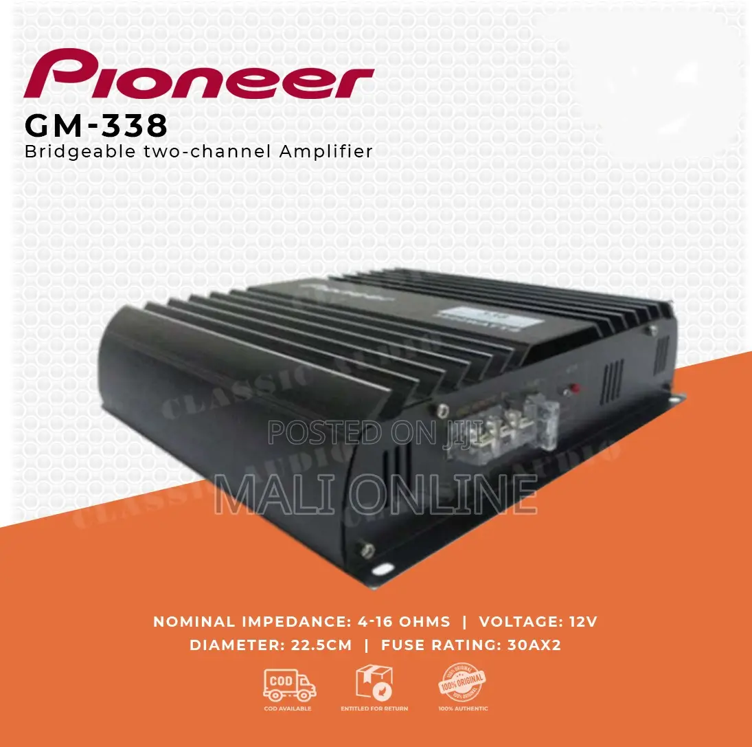 Pioneer Gm-338 2-channel Car Amplifier 3500w Max Bridgeable