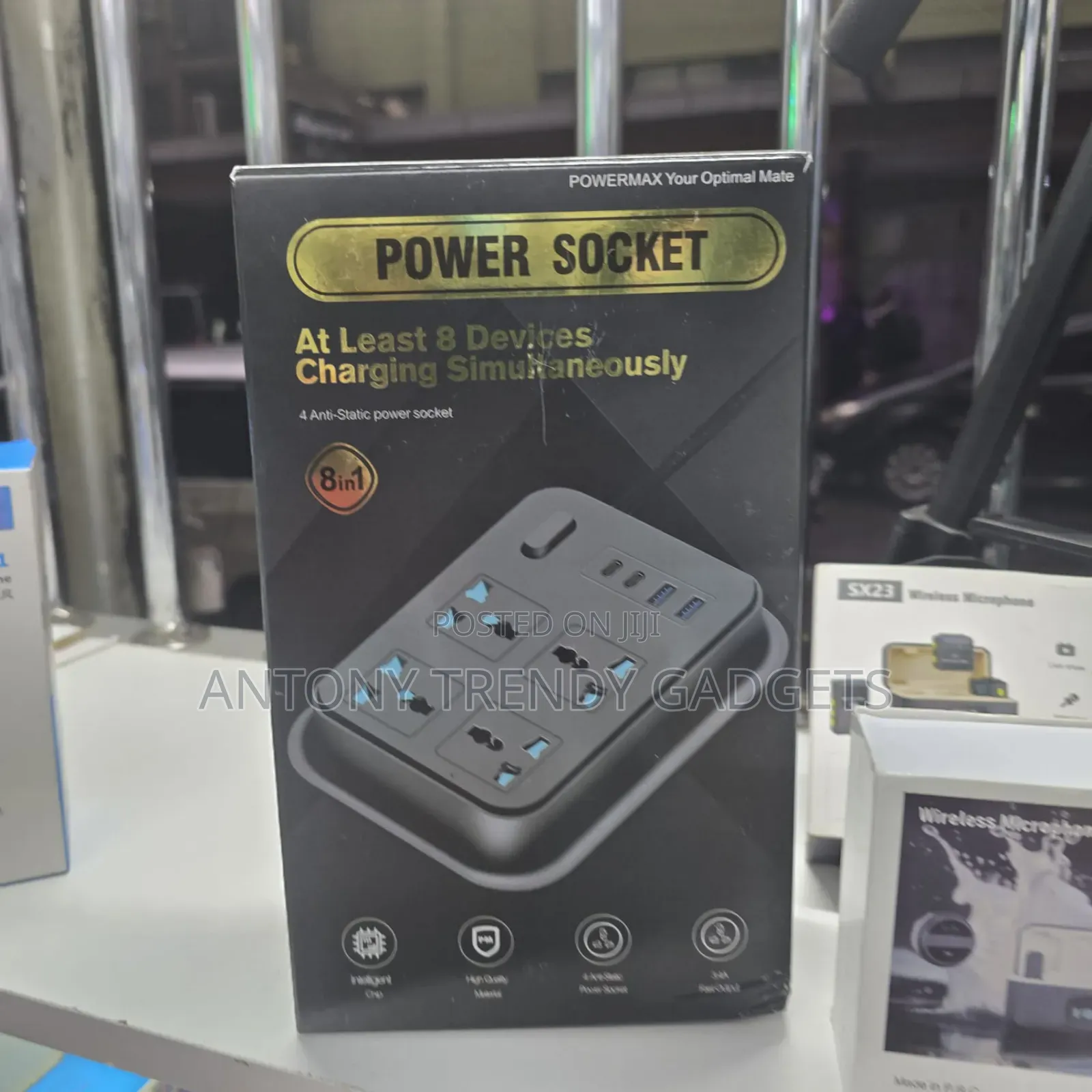 8 In 1 Powermax Powersocket Extension With Usb & Usb C Port
