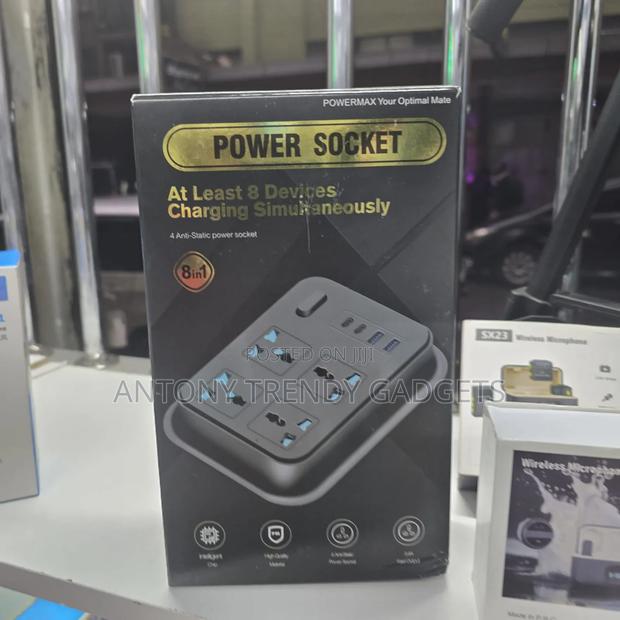 8 In 1 Powermax Powersocket Extension With Usb & Usb C Port