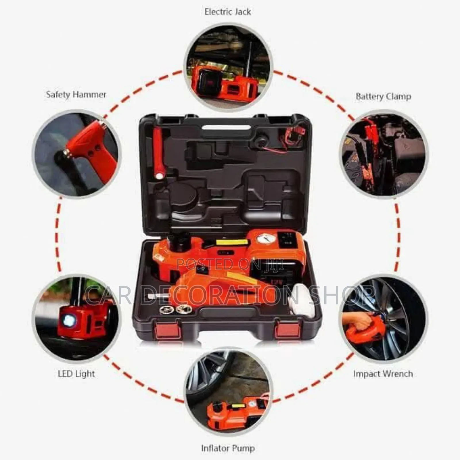 New 5ton Electric Jack With Wrench and Inflating Pump