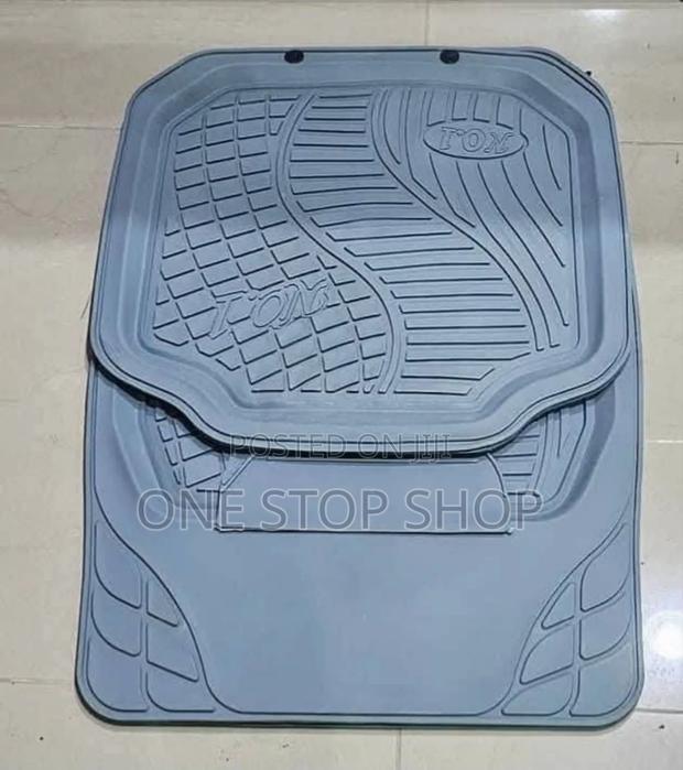 5xpcs Grey Rubber Waterproof Carpet Mats