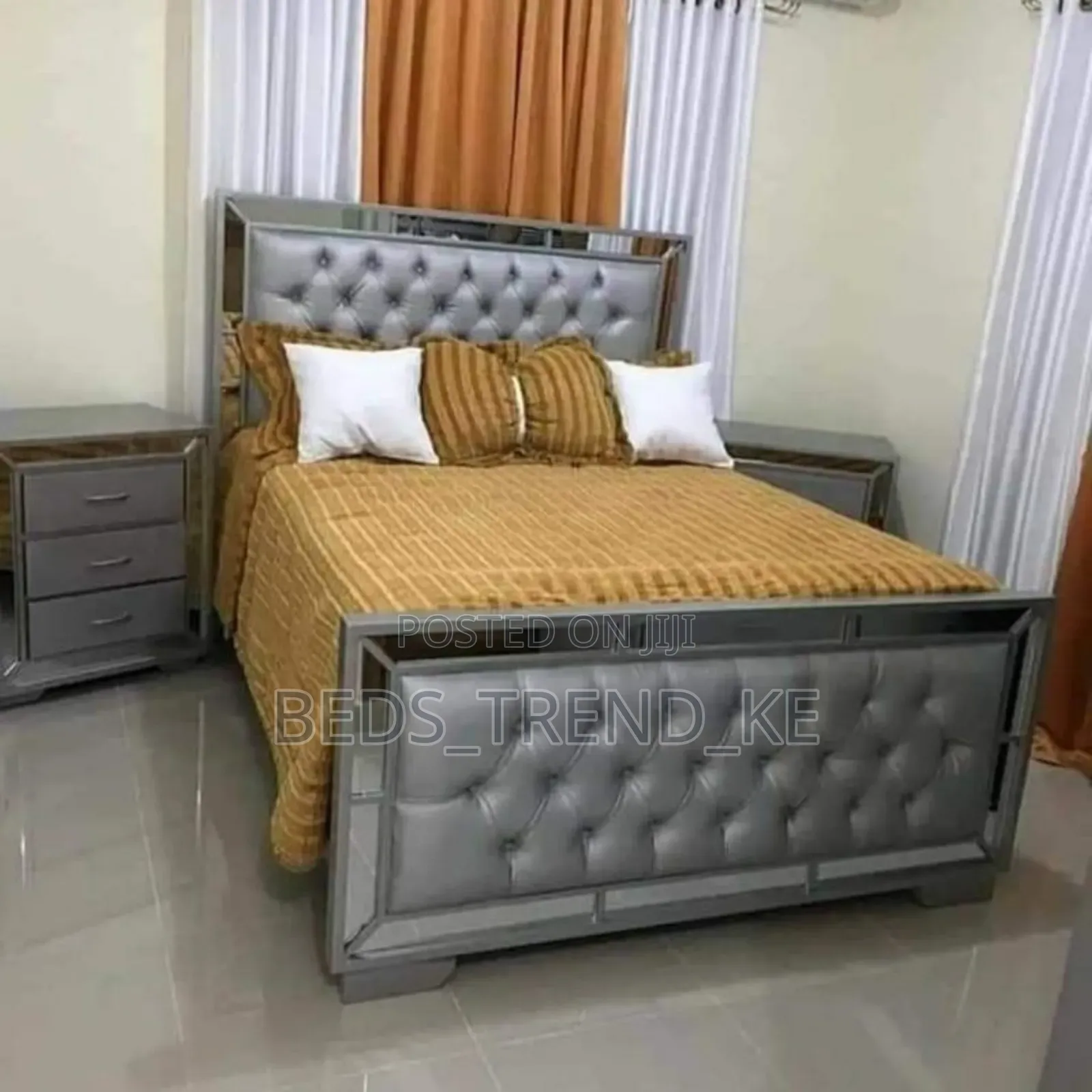 Mirrored 5 by 6 Bed