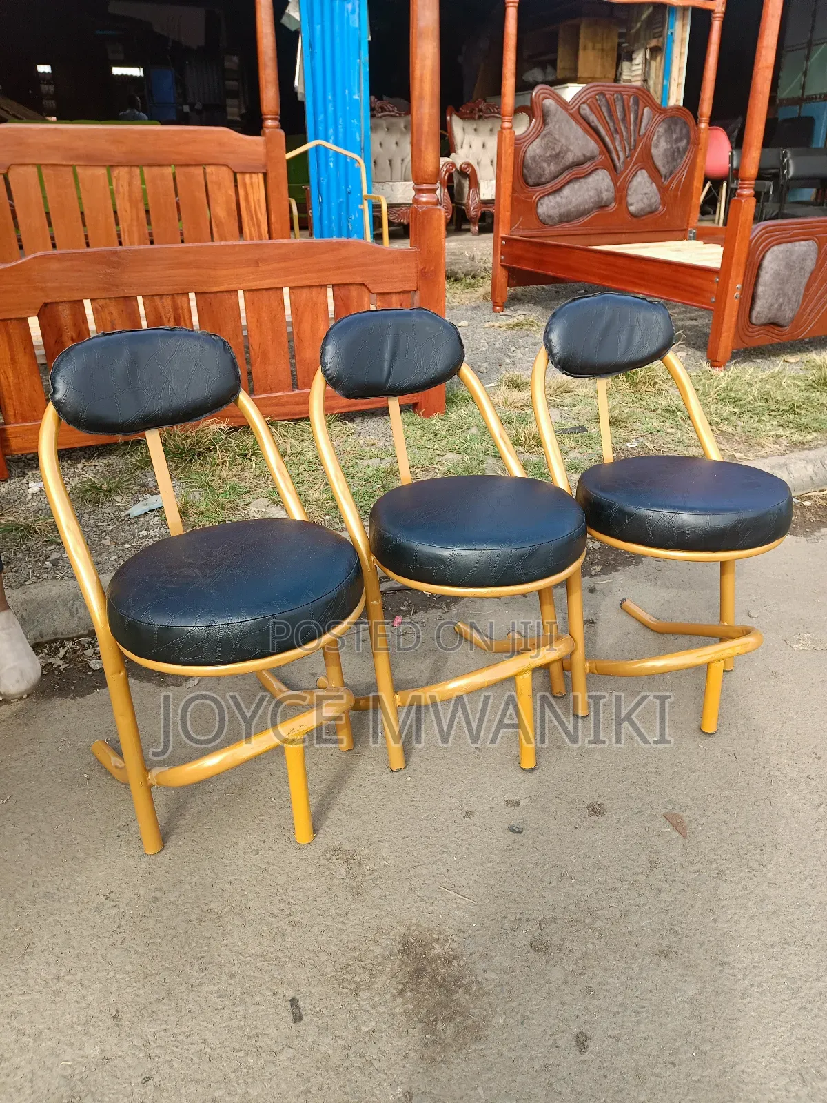 Restaurant Seats, Black and Gold 