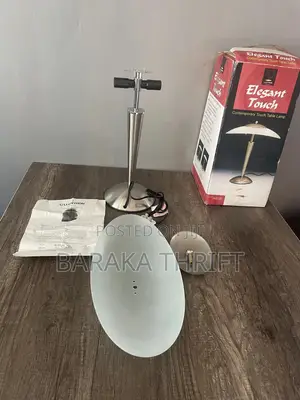 Elegant Touch Vintage Table Lamp With Glass Shade And Chrome