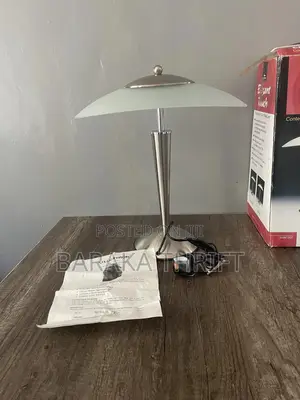 Elegant Touch Vintage Table Lamp With Glass Shade And Chrome