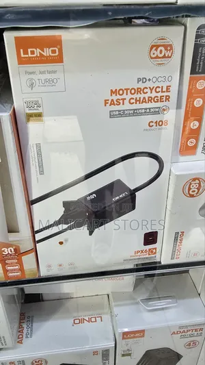 Ldnio C108 Wired Fast Charging 60w Motorcycle Car Charger,