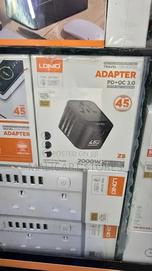 Ldnio Z8 45w Universal Gan Wall Plug Travel Adapter