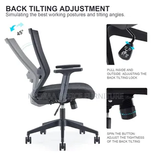 Flexible Ergonomic Back Mesh Black Office Chair