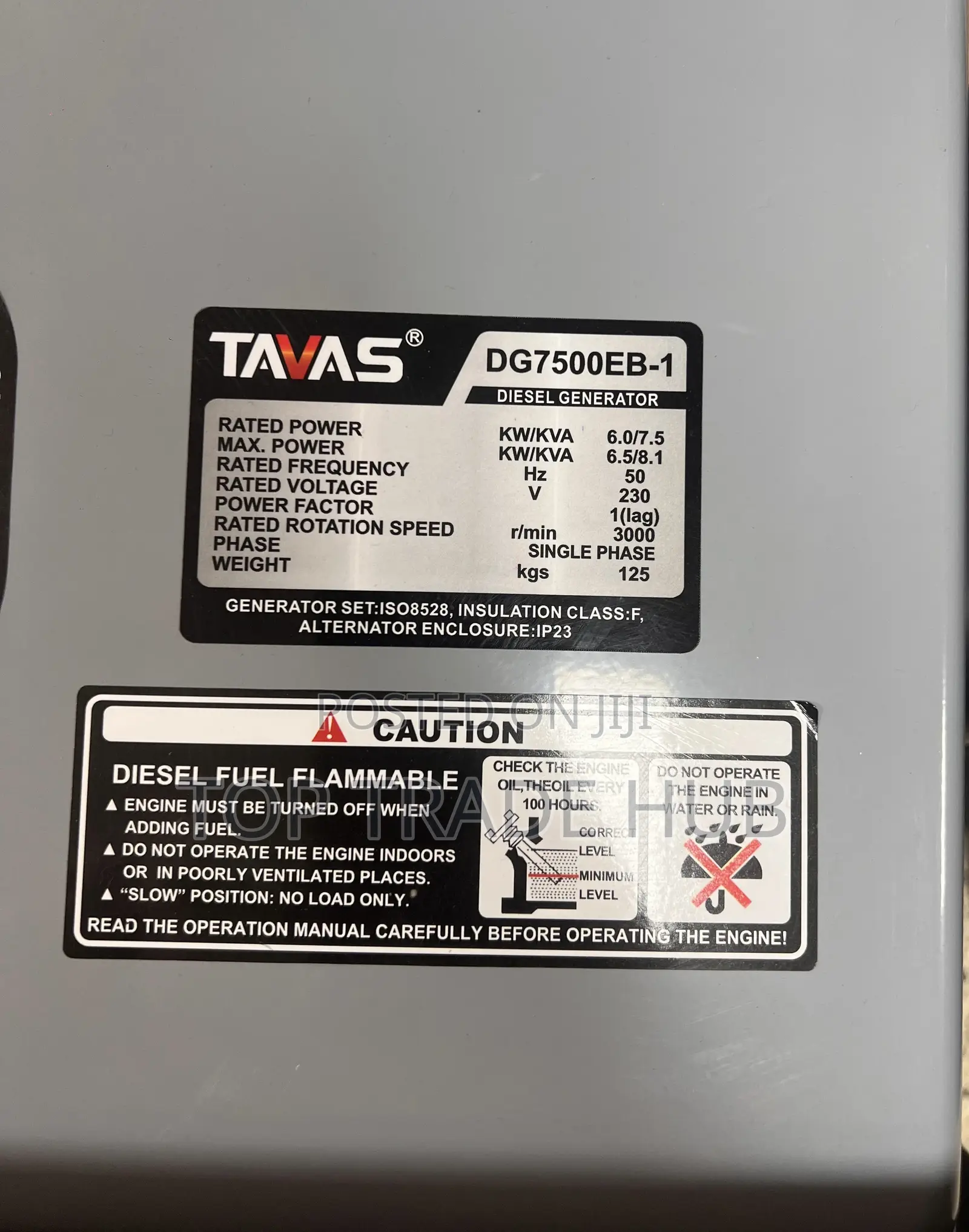 Robust Tavas Air Cooled Diesel Generator 10kva Single Phase