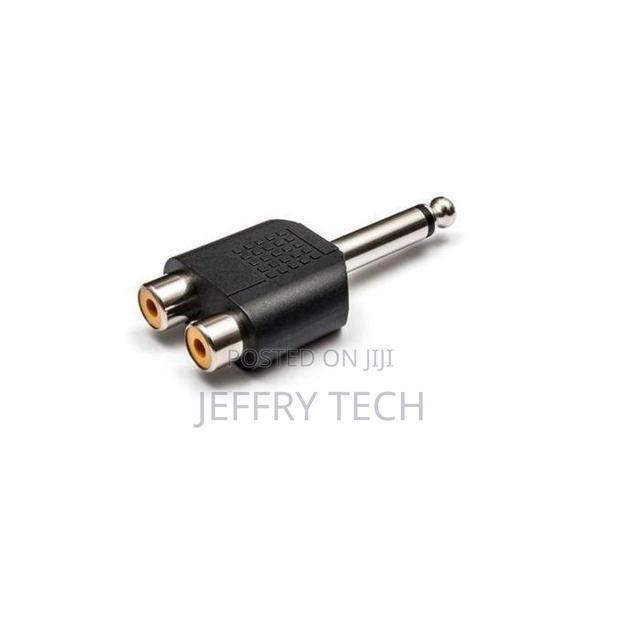 6.35mm Mono Male Jack to Dual 2 Rca Female