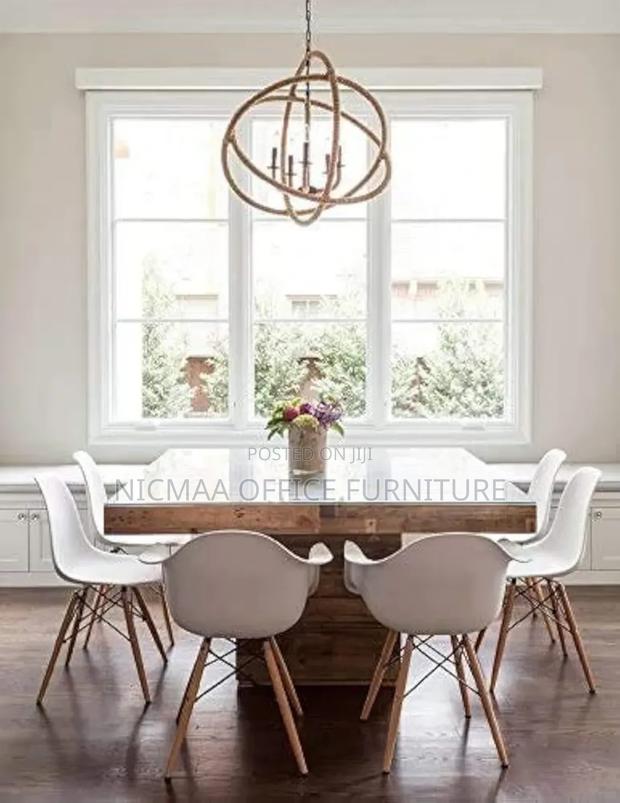 Eames Style Modern White Wood-Leg Accent Chair - thumbnail 4