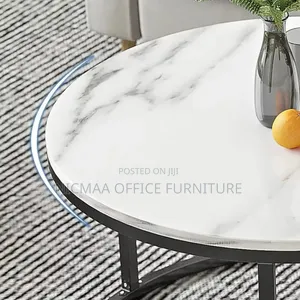 Aurora Nesting Marble Coffee Table Set With Golden Legs