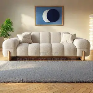 3 Seater White Modern Sofa